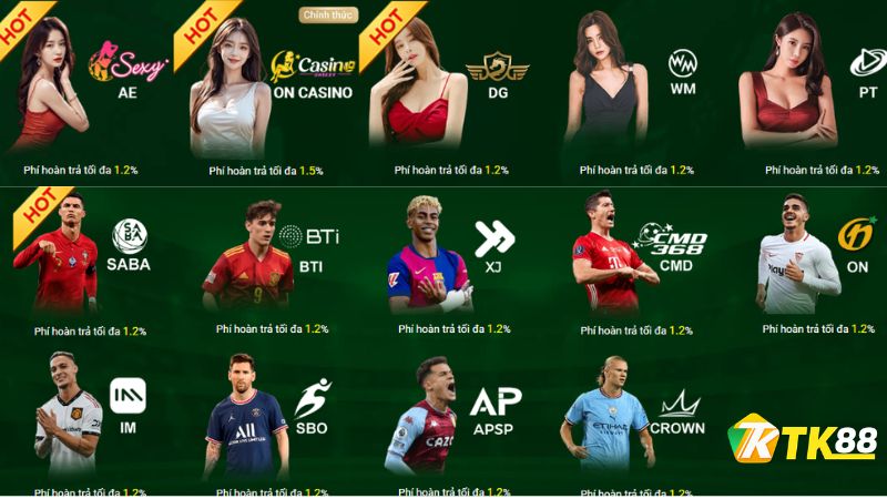 Các đối tác uy tín tại TK88